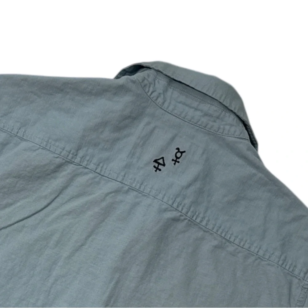 Casual Blue‎ Graphic Button-Down Shirt